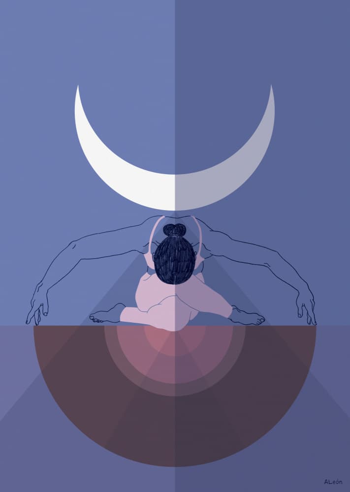 Peaceful Moon Meditation by Amanda Leon — canvas wall art