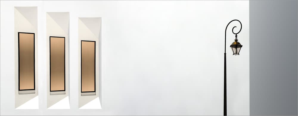 White Wall Street Lamp by Gilbert Claes — canvas wall art
