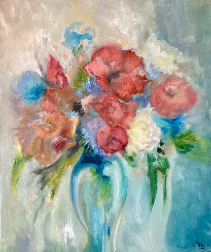 Vibrant Floral Bouquet by Alexandra Higgins — canvas wall art