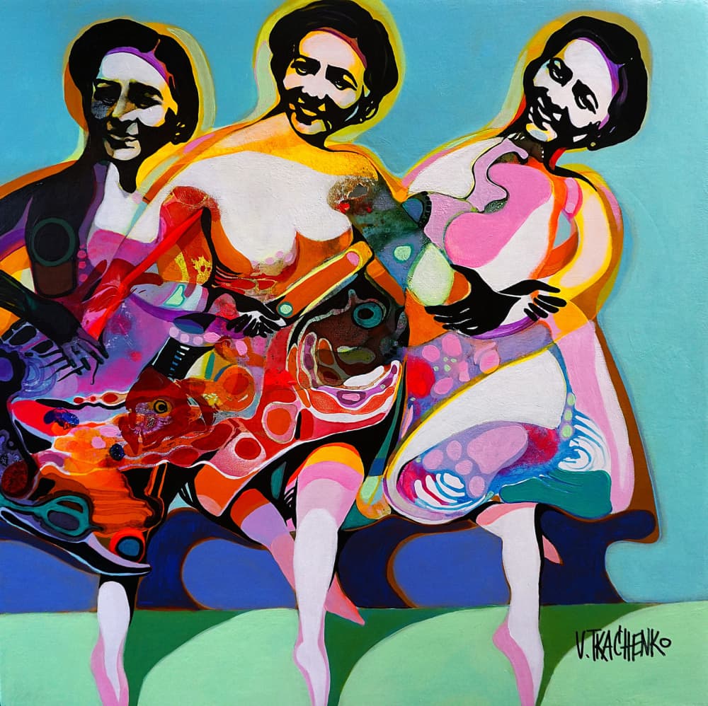 Vibrant Dancing Women by Victor Tkachenko — canvas wall art