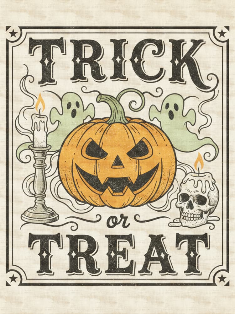 Halloween Trick or Treat by Andreas Magnusson — canvas wall art