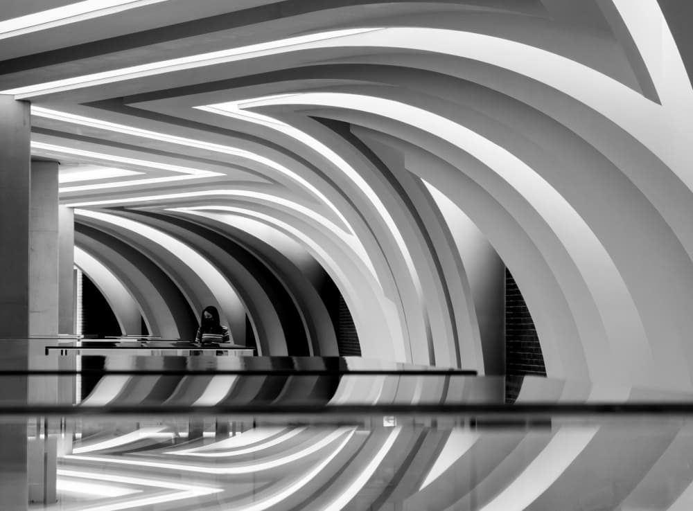 Modern Arches Light Reflection by HAN dong hee — canvas wall art