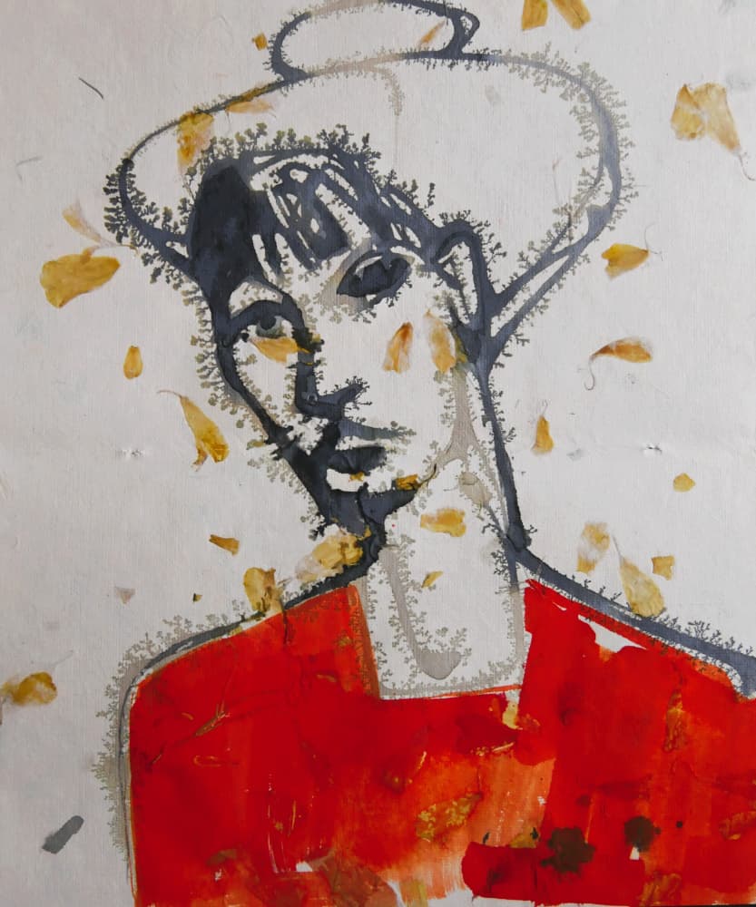 Stylish Ink Portrait by Doris Schmitz — canvas wall art