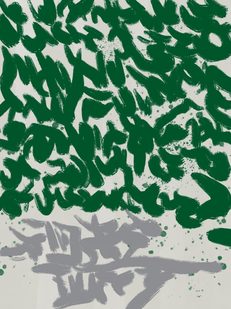 Dynamic Green Strokes by Little Dean — canvas wall art