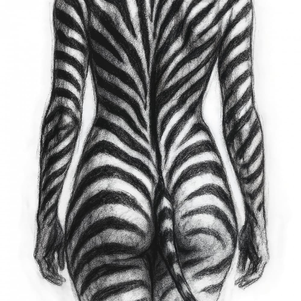 Zebra Striped Figure by Natalie Bruns — canvas wall art