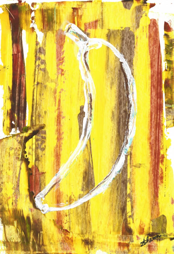 Abstract Yellow Banana by Sunet Theron — canvas wall art