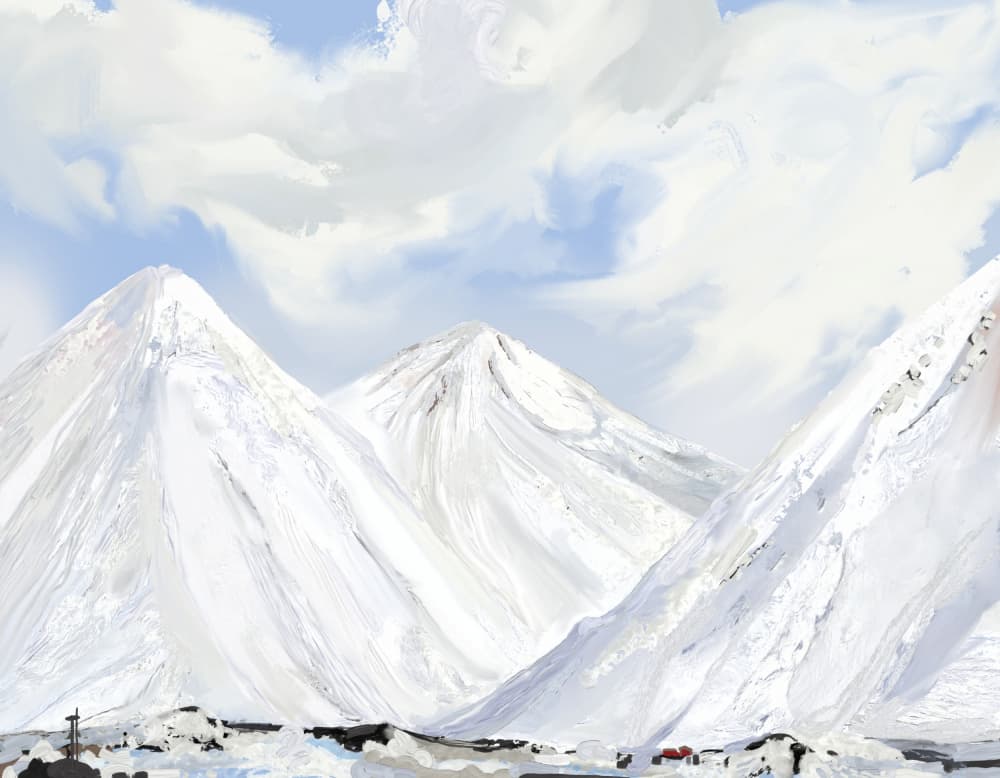 Snowy Mountain Peaks by Josie George — canvas wall art