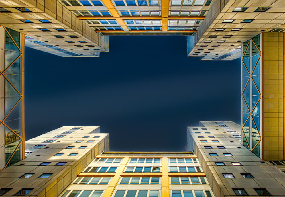 Modern Building Skyward View by Stephan Rückert — canvas wall art