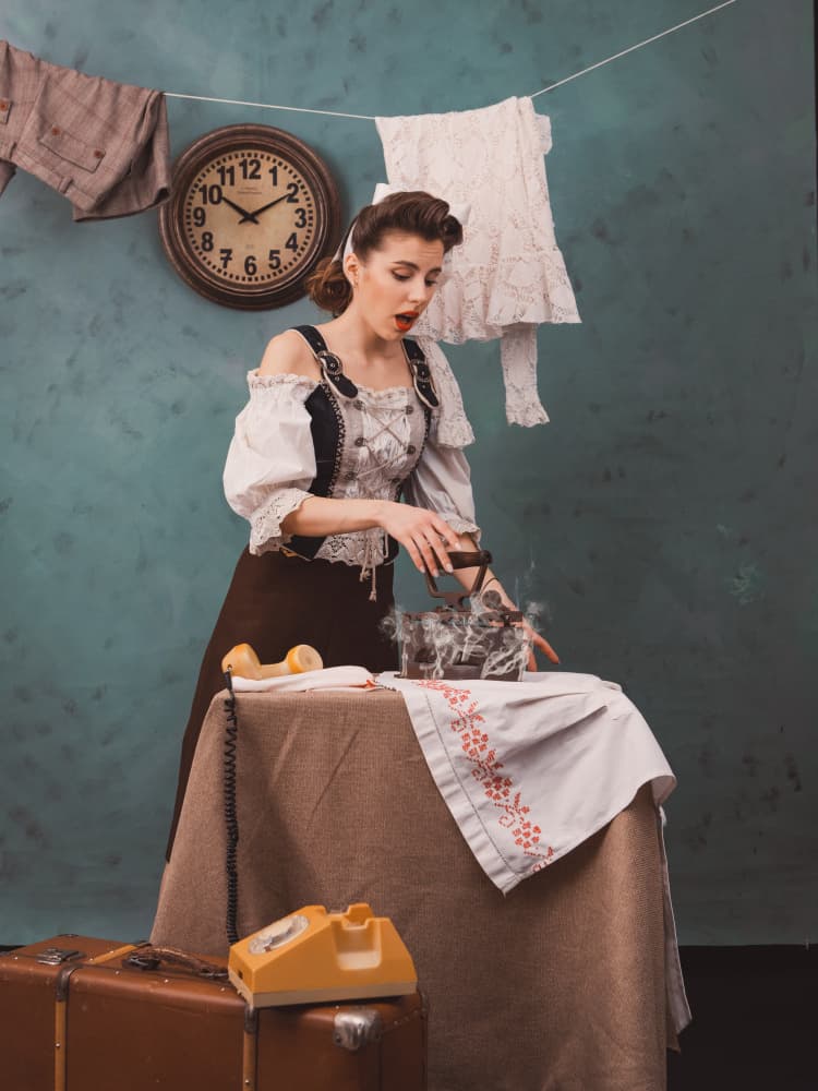 Retro Ironing Mishap by Mihai Bogdan R — canvas wall art
