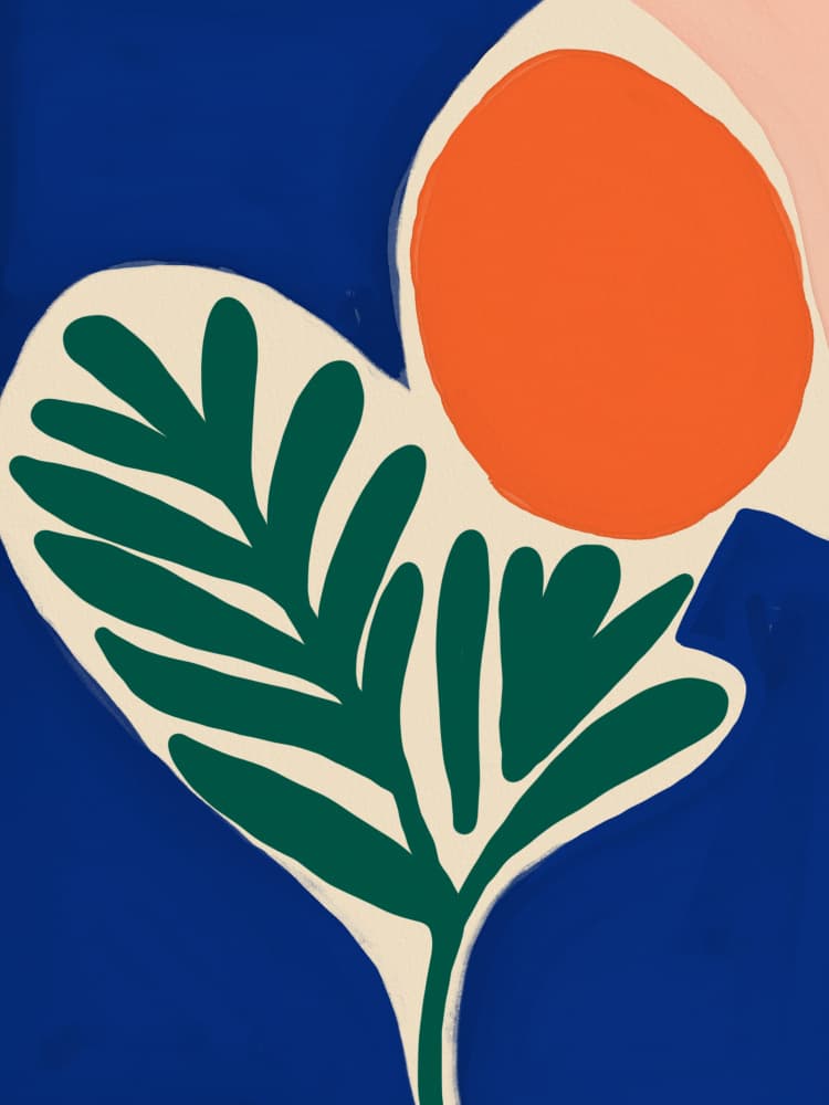 Abstract Green Plant Sun by Little Dean — canvas wall art