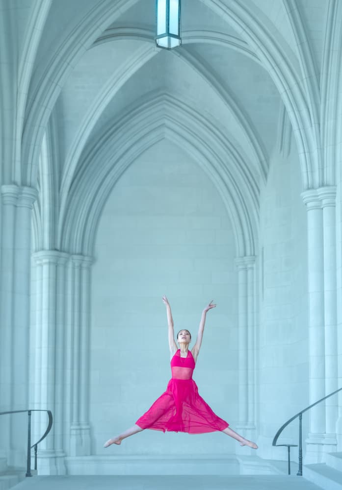 Leaping Ballerina Archway by Catherine Wang — canvas wall art