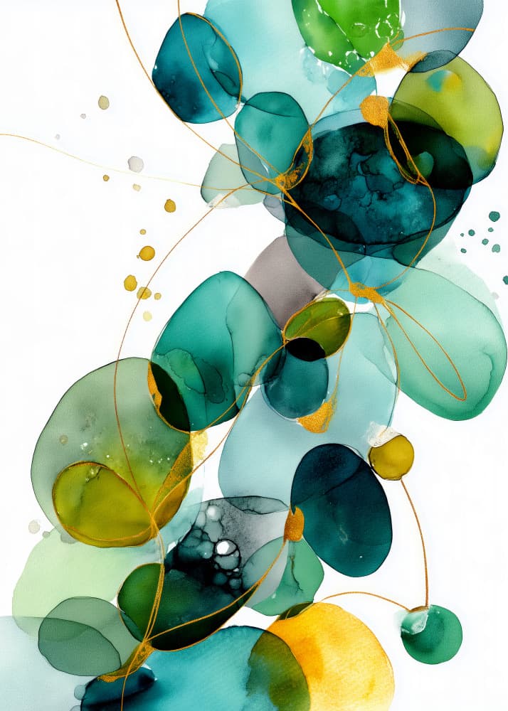 Vibrant Fluid Gold Shapes by Justyna Jaszke — canvas wall art