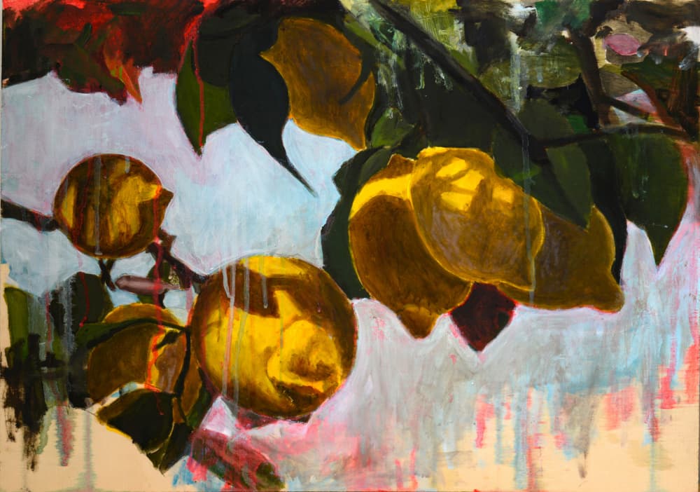 Sunlit Lemons on Branch by David Diehl — canvas wall art