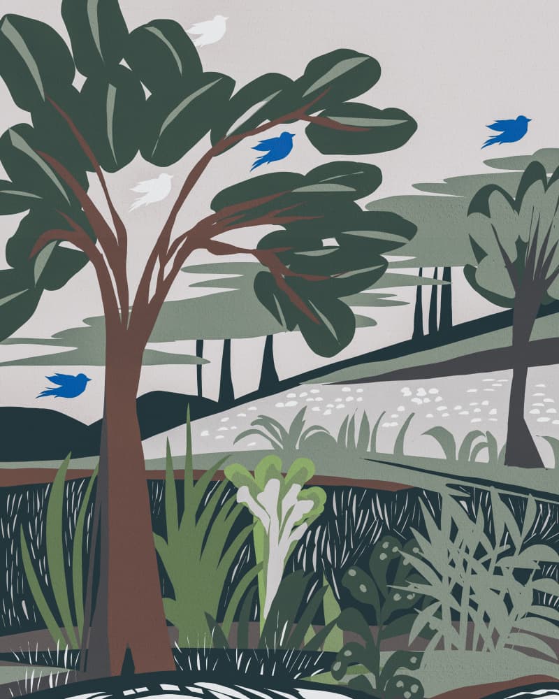 Peaceful Forest Birds by Josie George — canvas wall art