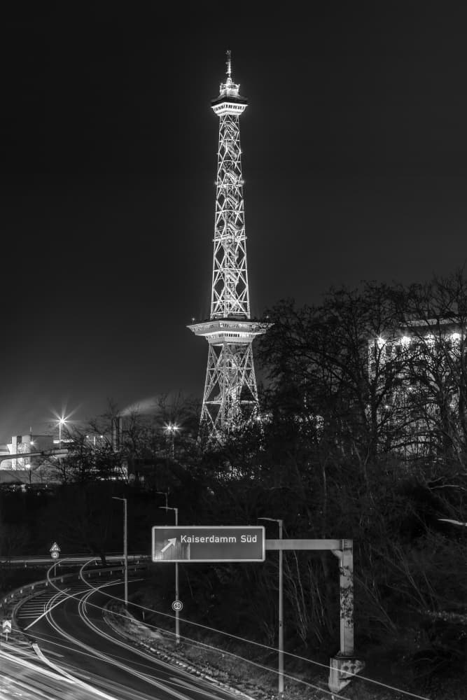 Berlin Tower Light Trails by Melanie Viola — canvas wall art