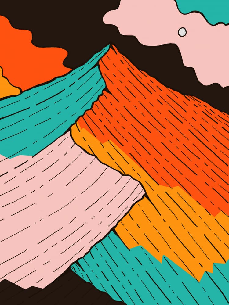 Colorful Abstract Mountains by Stephen Wade — canvas wall art