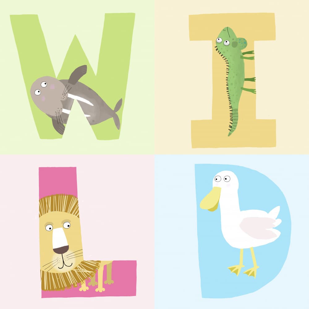 Wild Animal Alphabet by Carla Daly — canvas wall art