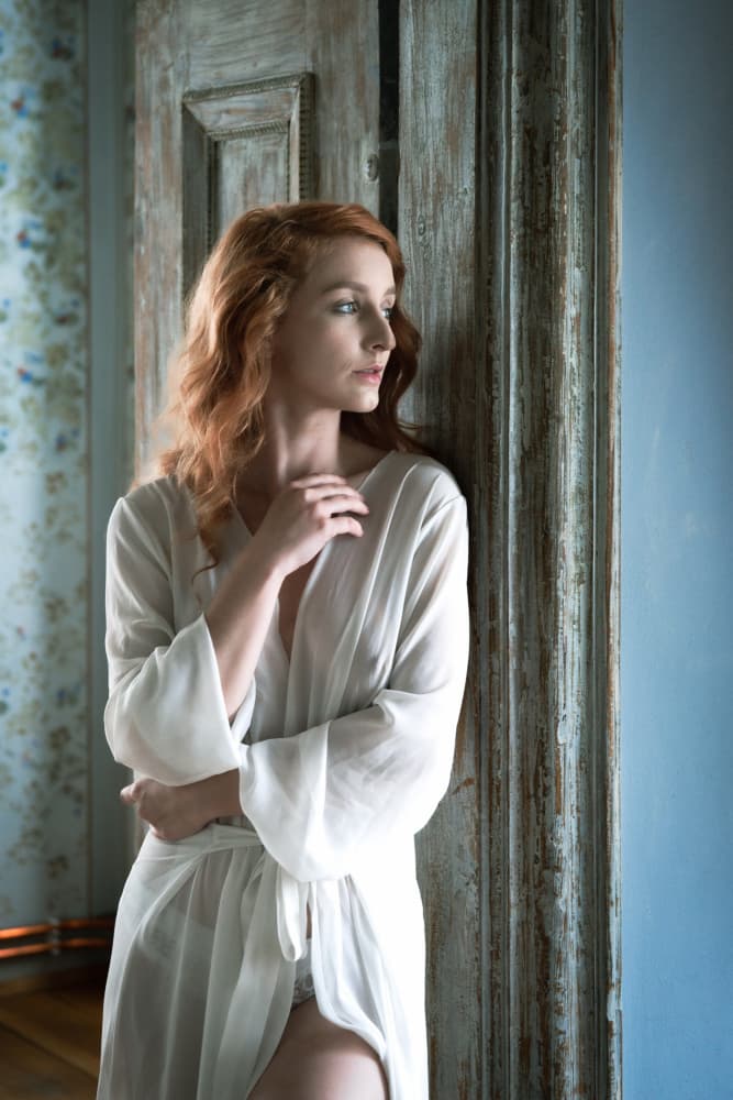 Elegant Redhead Indoors by Ruth Franke — canvas wall art