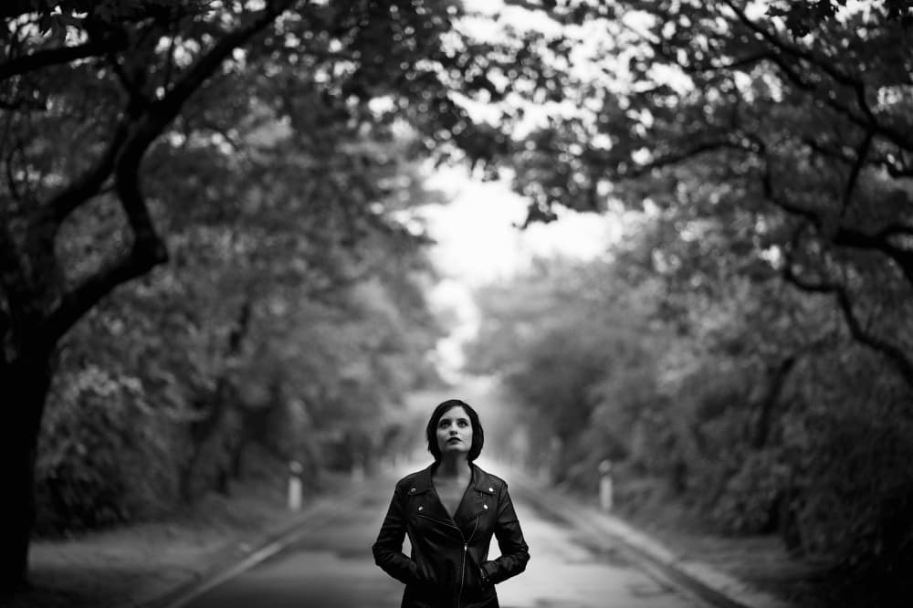 Solitary Woman Looking Up by Rui Caria — canvas wall art