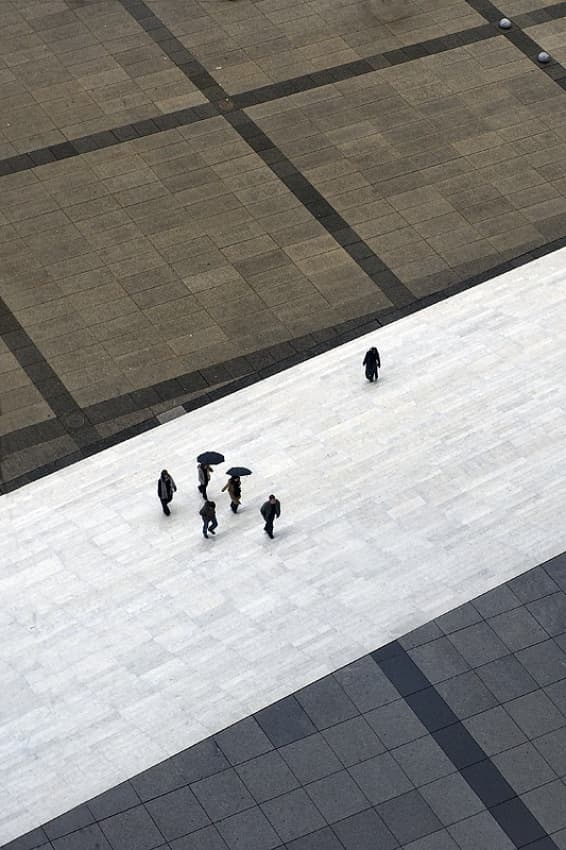 Contrasting Urban Walkers by Jure Kravanja — canvas wall art