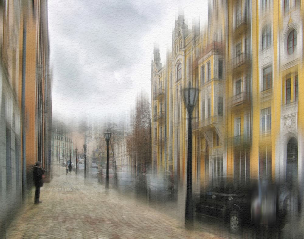 Rainy City Impression by Alexander Kiyashko — canvas wall art