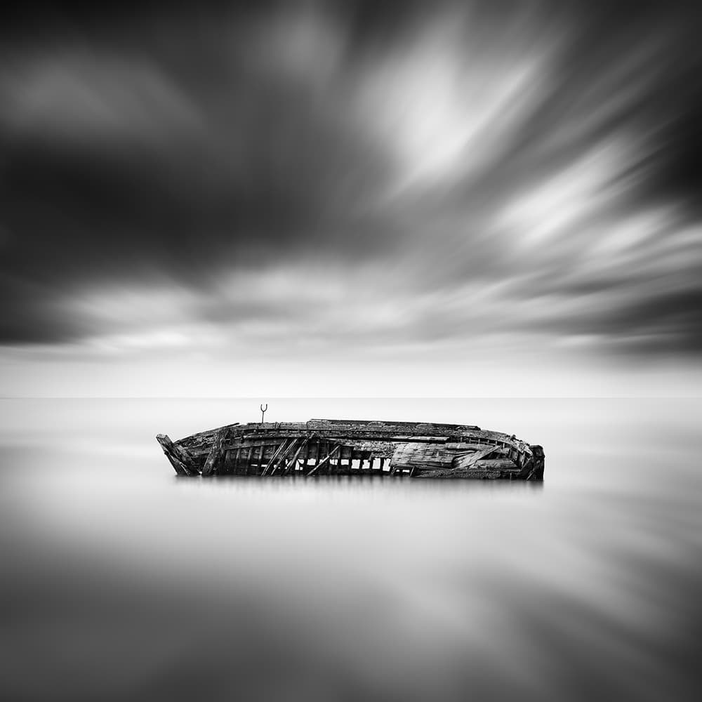 Lonely Shipwreck Serenity by George Digalakis — canvas wall art