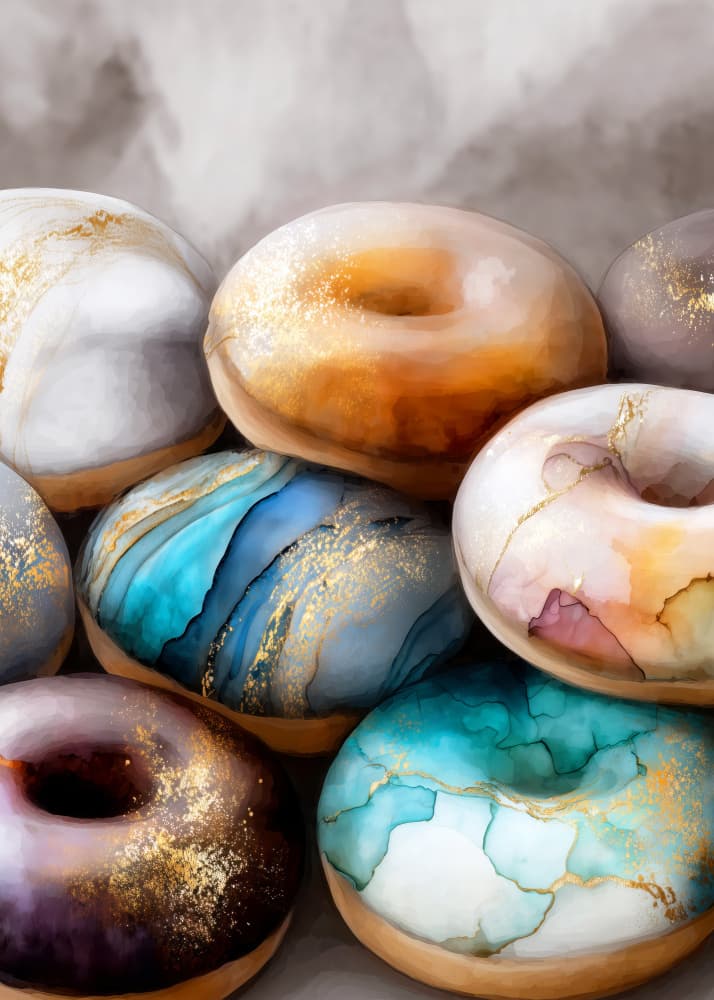 Donuts 17 food art by Justyna Jaszke — canvas wall art