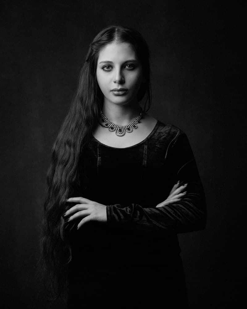 Elegant Woman Portrait by Mehdi Mokhtari — canvas wall art