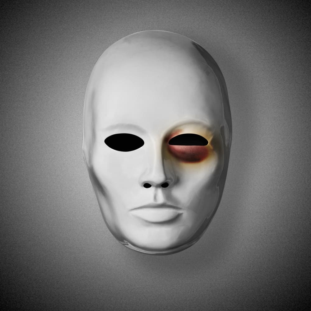Silent Struggle Mask by Mister Solo — canvas wall art