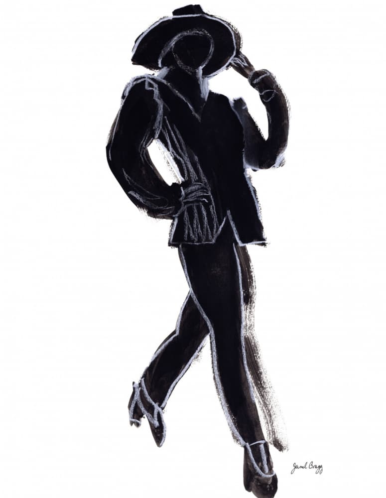 Chic Fashion Woman Walking by Janel Bragg — canvas wall art
