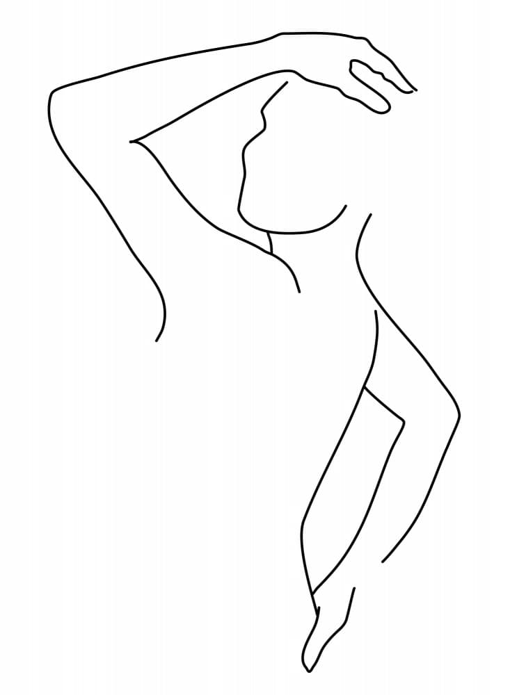 Graceful Minimalist Pose by Rosana Laiz Blursbyai — canvas wall art