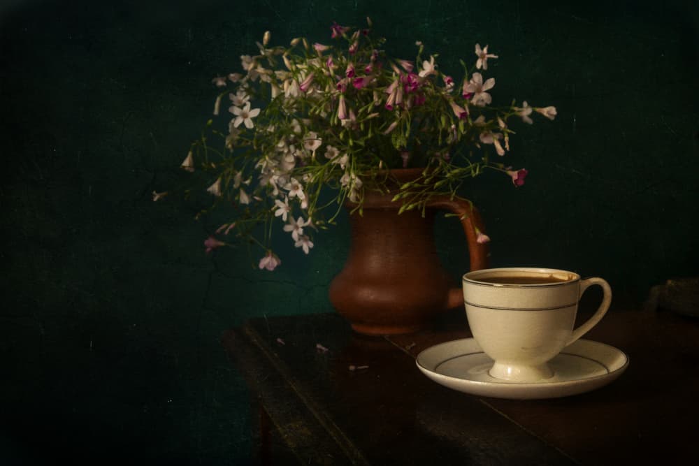 Morning Coffee Wildflowers by Ramiz Sahin — canvas wall art