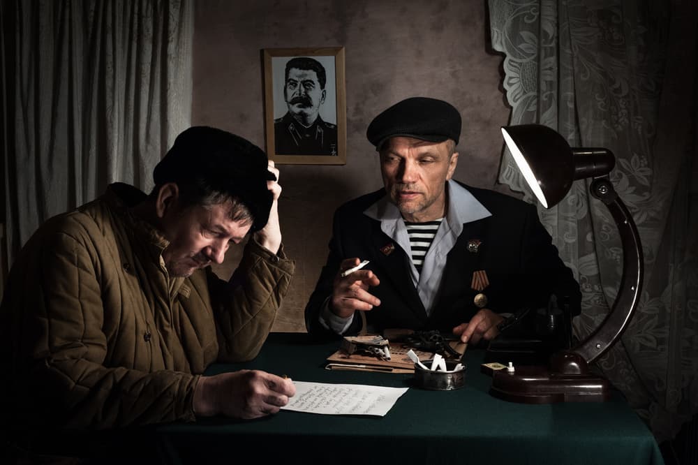 Serious Soviet Men by Viktor Cherkasov — canvas wall art