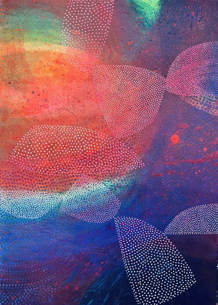 Vibrant Abstract Dots by SAN STARLING — canvas wall art