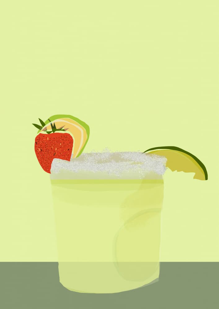 Strawberry Lime Cocktail by casa cartissi — canvas wall art