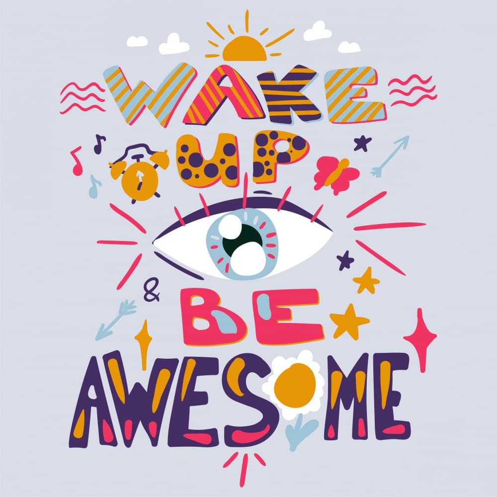 Wake Up Be Awesome Eye by Marika Barsrsind β canvas wall art