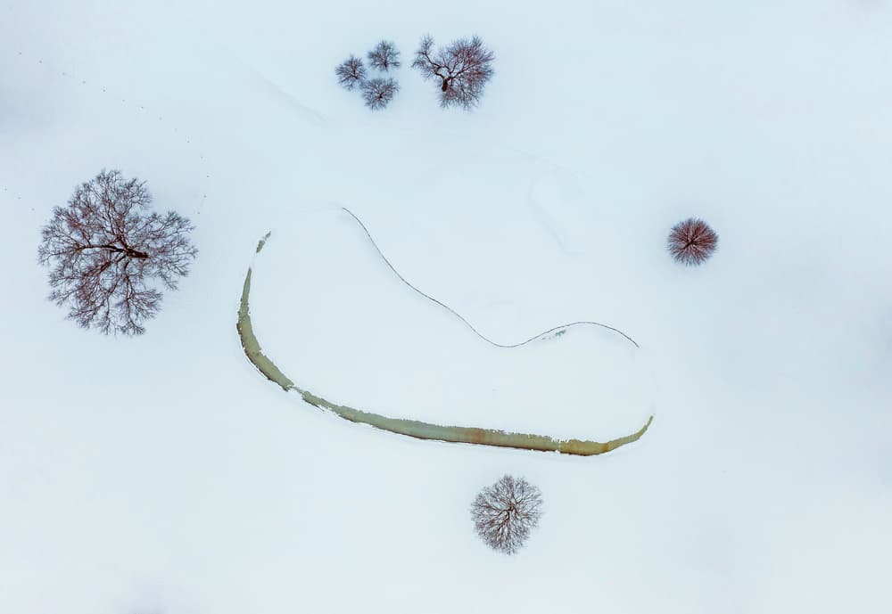 Winding Winter River by Wei (David) Dai — canvas wall art