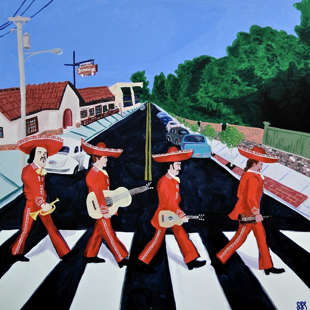 Mariachi Band Crosswalk by Steve Spencer — canvas wall art