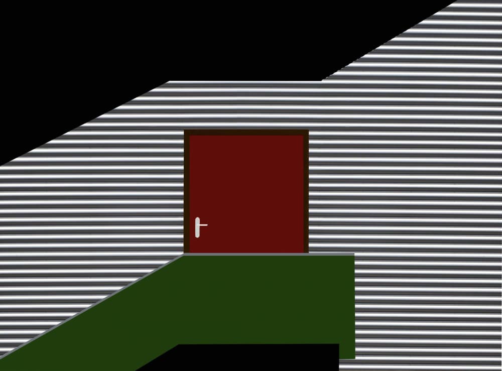 Red Door Abstract by Arnon Orbach — canvas wall art