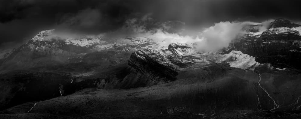 Stormy Mountain Peaks by Bing Li — canvas wall art