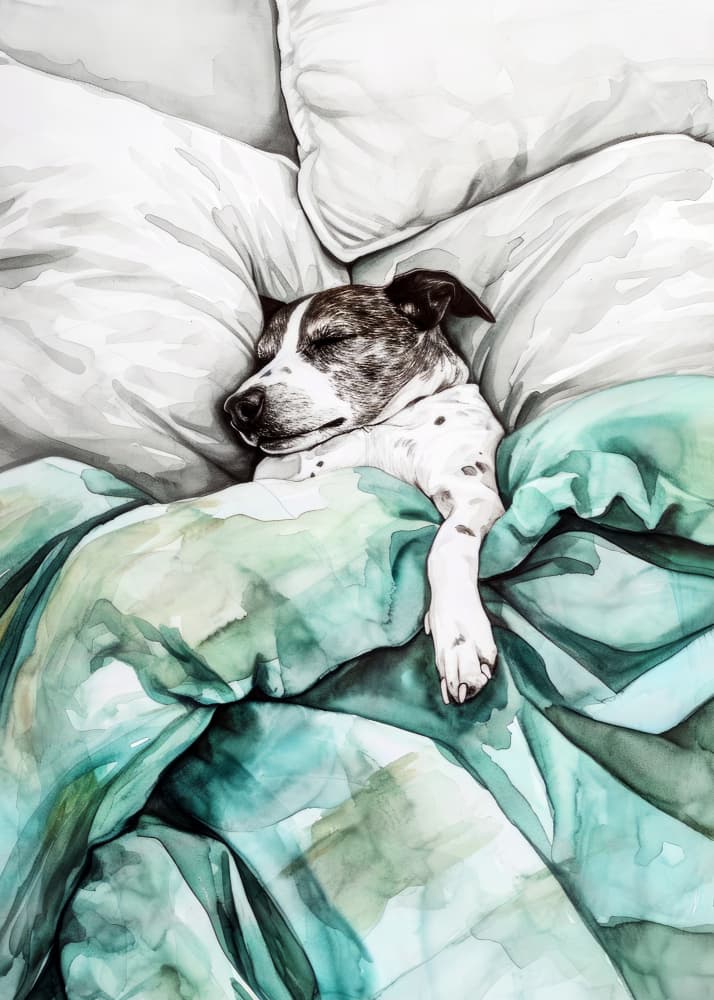 Peaceful Dog Nap by Justyna Jaszke — canvas wall art
