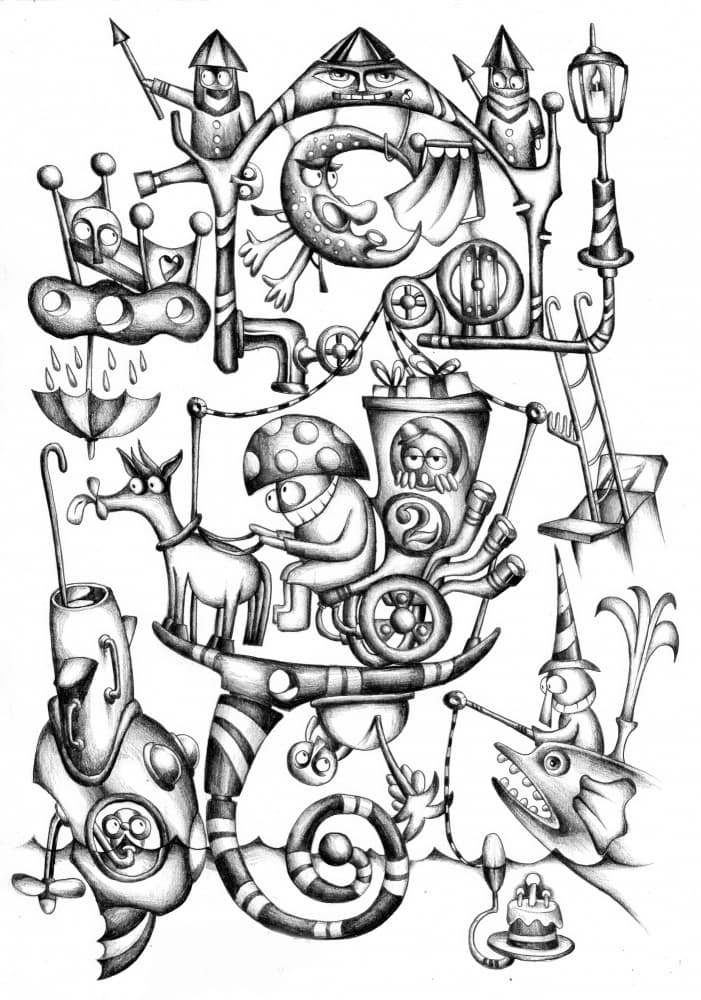 Whimsical Fantasy Machine by Kulik — canvas wall art
