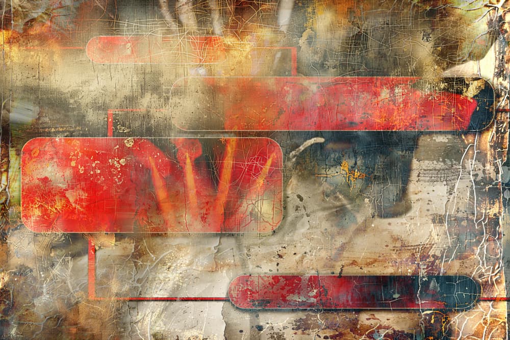 Fiery Grunge Abstract by Rafal Kulik — canvas wall art