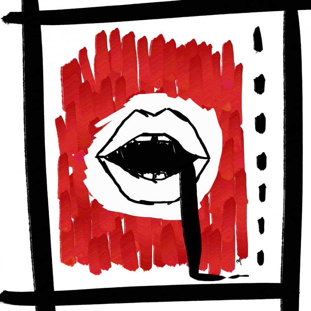 Red Mouth Drip by Pecilia Mariano — canvas wall art