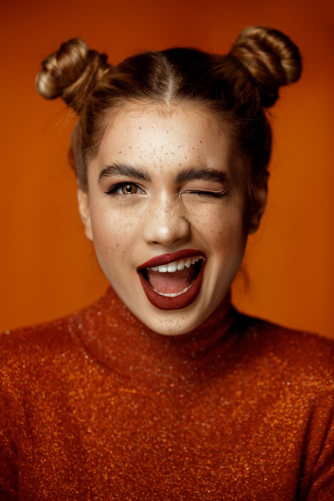 Playful Orange Wink by Sepideh Niksefat — canvas wall art