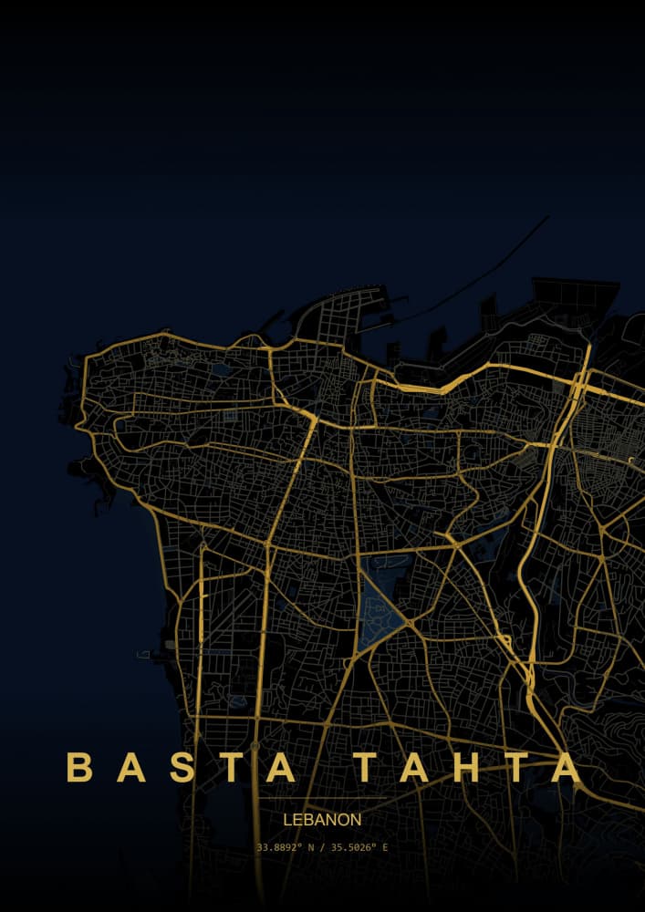 Basta Tahta Golden Map by HUGO — canvas wall art