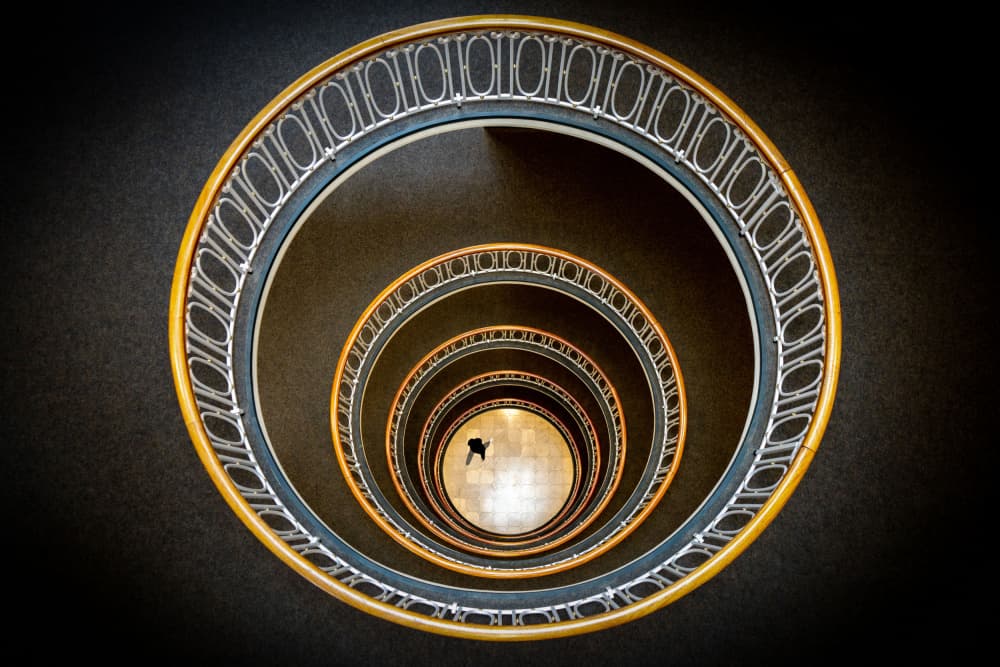 Golden Spiral Staircase by Dieter Reichelt — canvas wall art