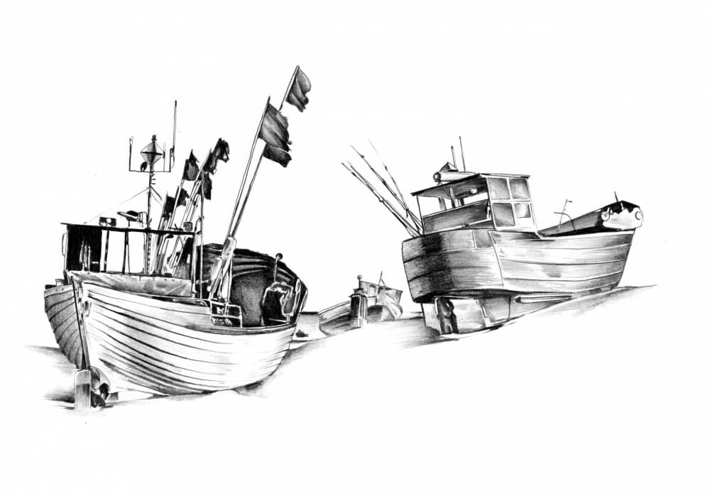 Beached Fishing Boats by Kulik — canvas wall art