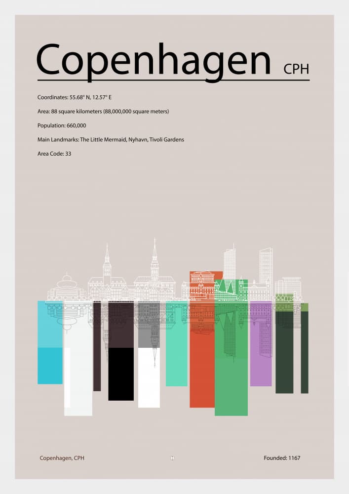 Copenhagen Modern Cityscape by cartissi — canvas wall art