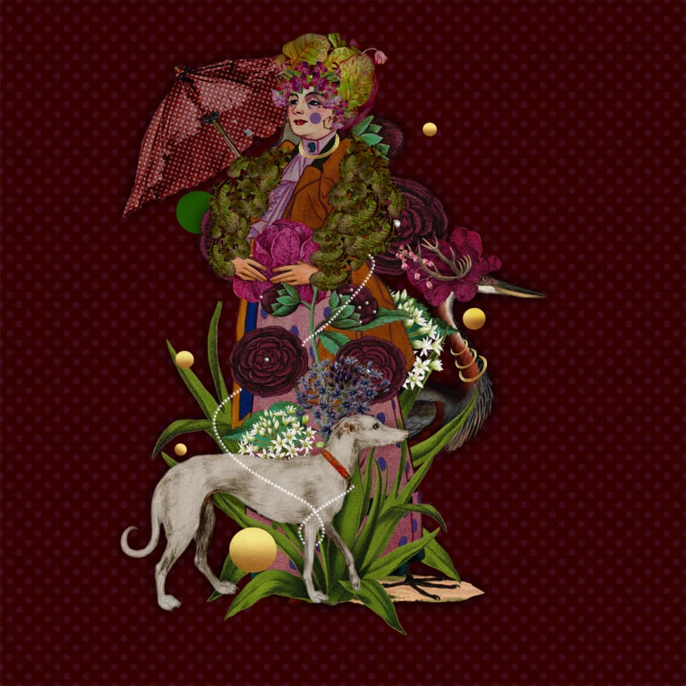 Elegant Lady Floral Fantasy by Atelier MHB — canvas wall art